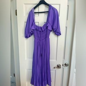 Purple on/off shoulder boho dress.